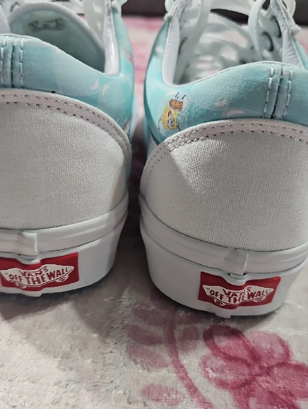 Vans Old Skool SpongeBob SquarePants Light Blue White Sneakers Mens 6 Womens 7.5